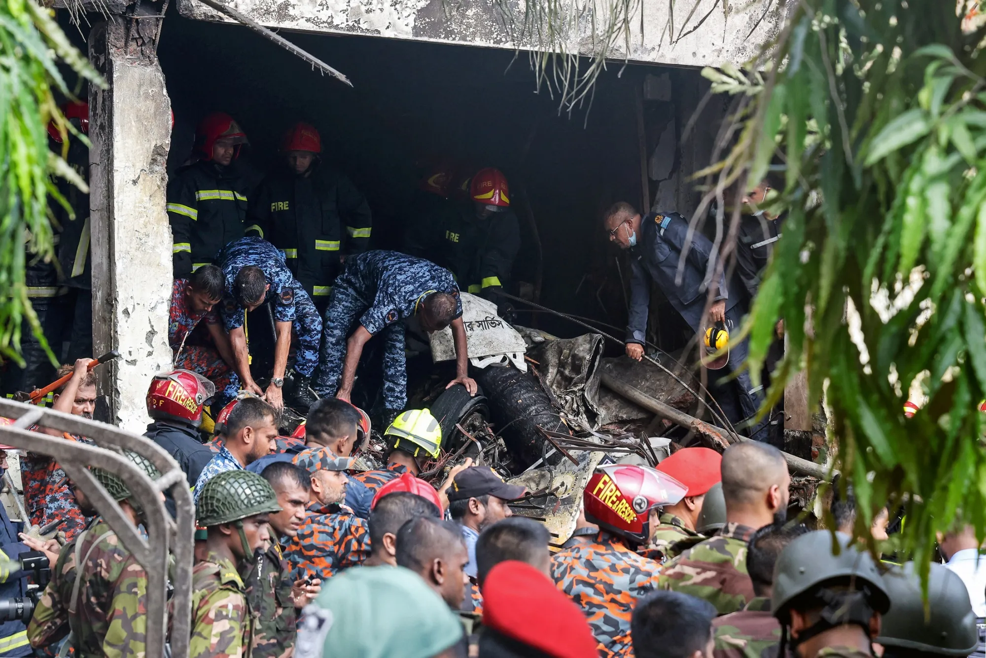 Training Jet Crashes Into School In Dhaka
