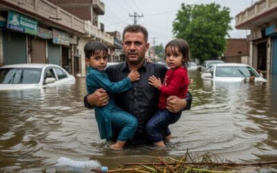 Heroic Father Saves Children from Floodwaters