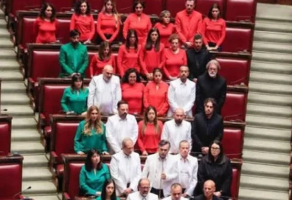 Italian Lawmakers Wear Flag Colors to Support Palestine Cause